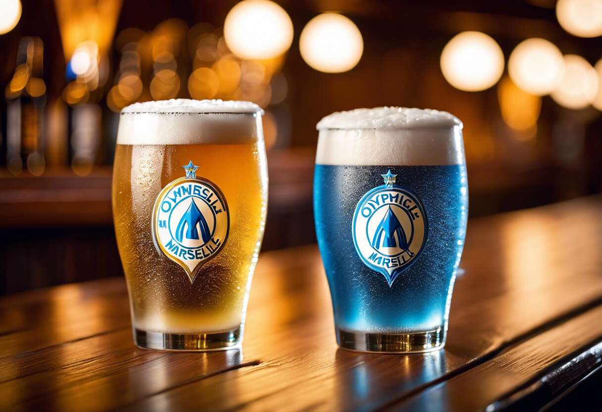 Lot de deux verres givrés OM : supportez l'Olympique de Marseille avec style !