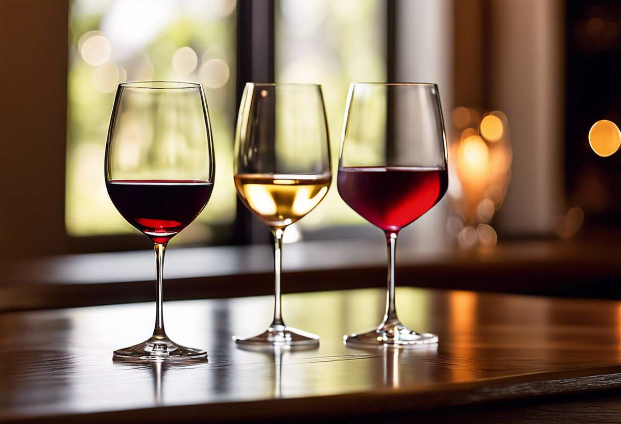 Les différents types de verres : pour le rouge, le blanc et le mousseux