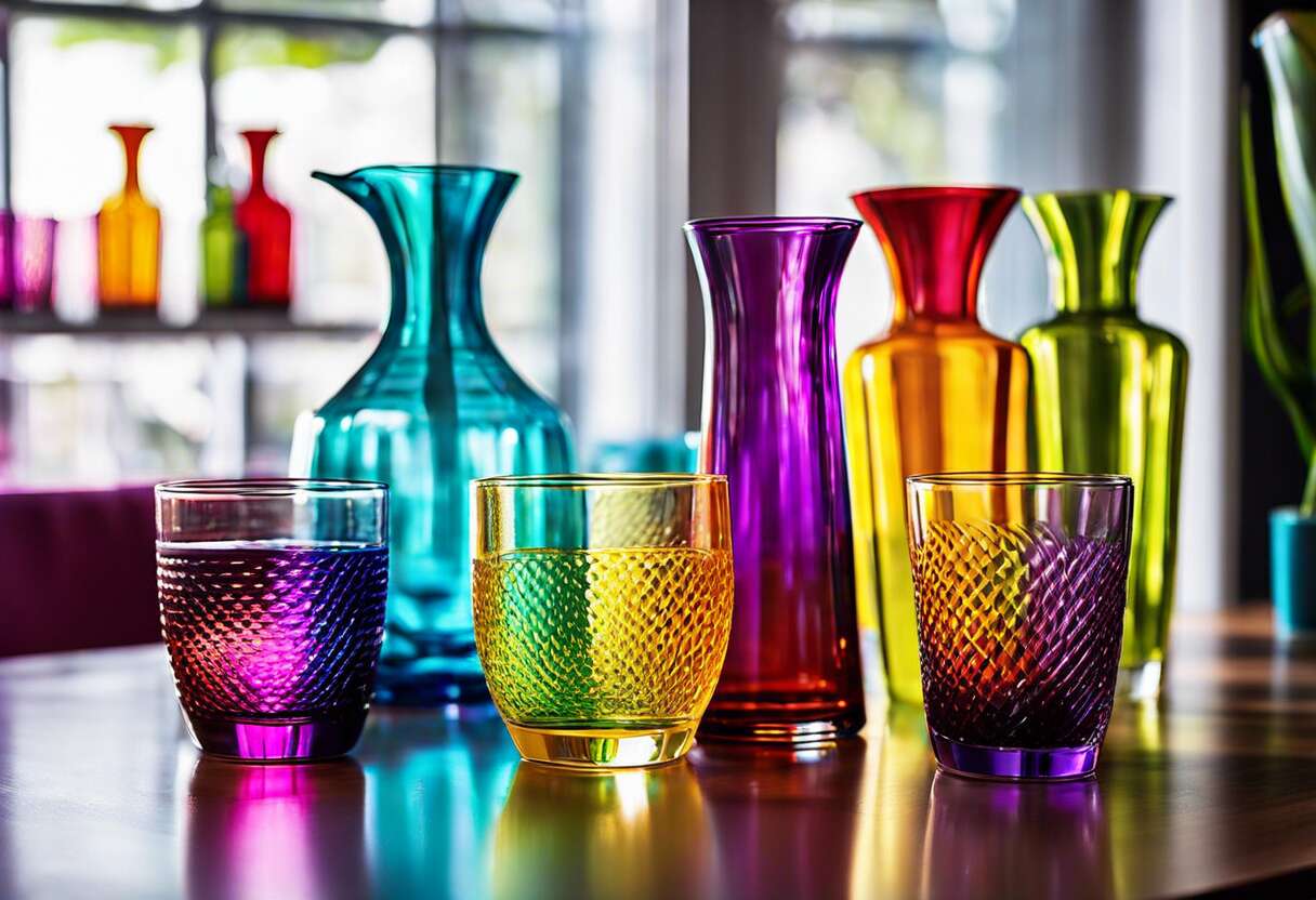 Verre coloré : une tendance déco printanière pour dynamiser votre table