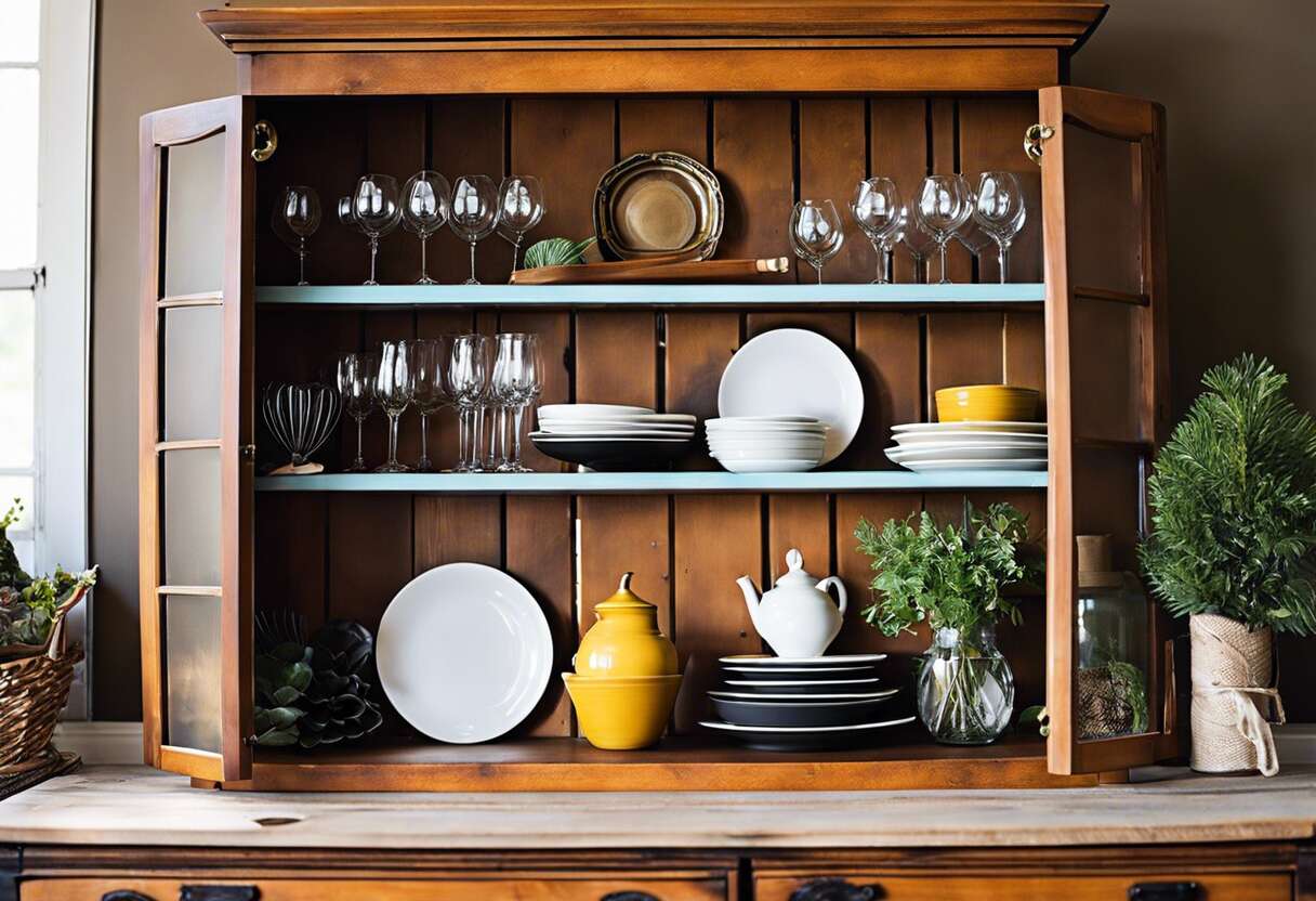 Organisation du buffet ou vaisselier : présentation et accessibilité des verres