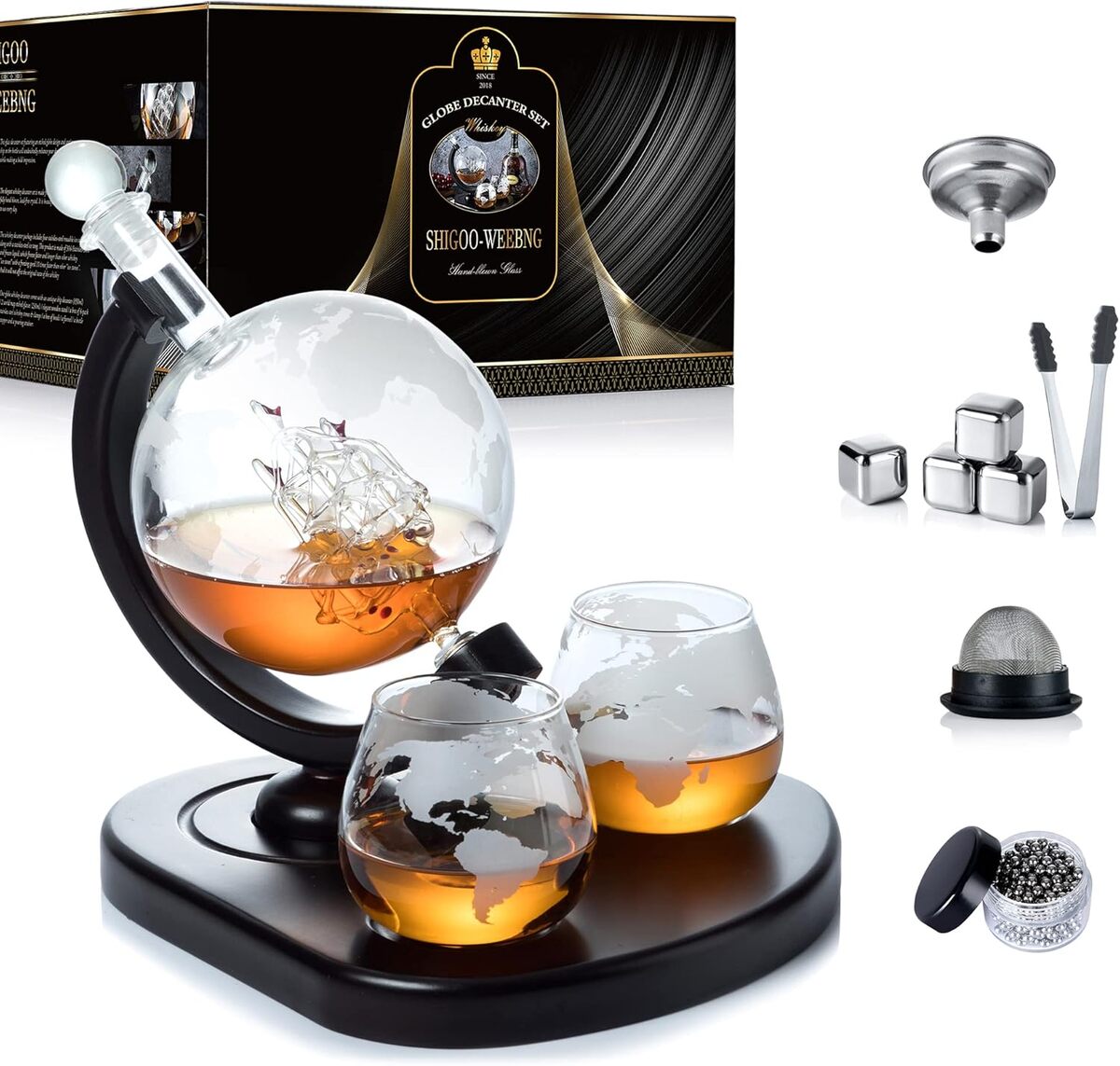 Avis sur l'ensemble carafe à whisky Globe et verres : cadeau élégant pour amateurs de spiritueux