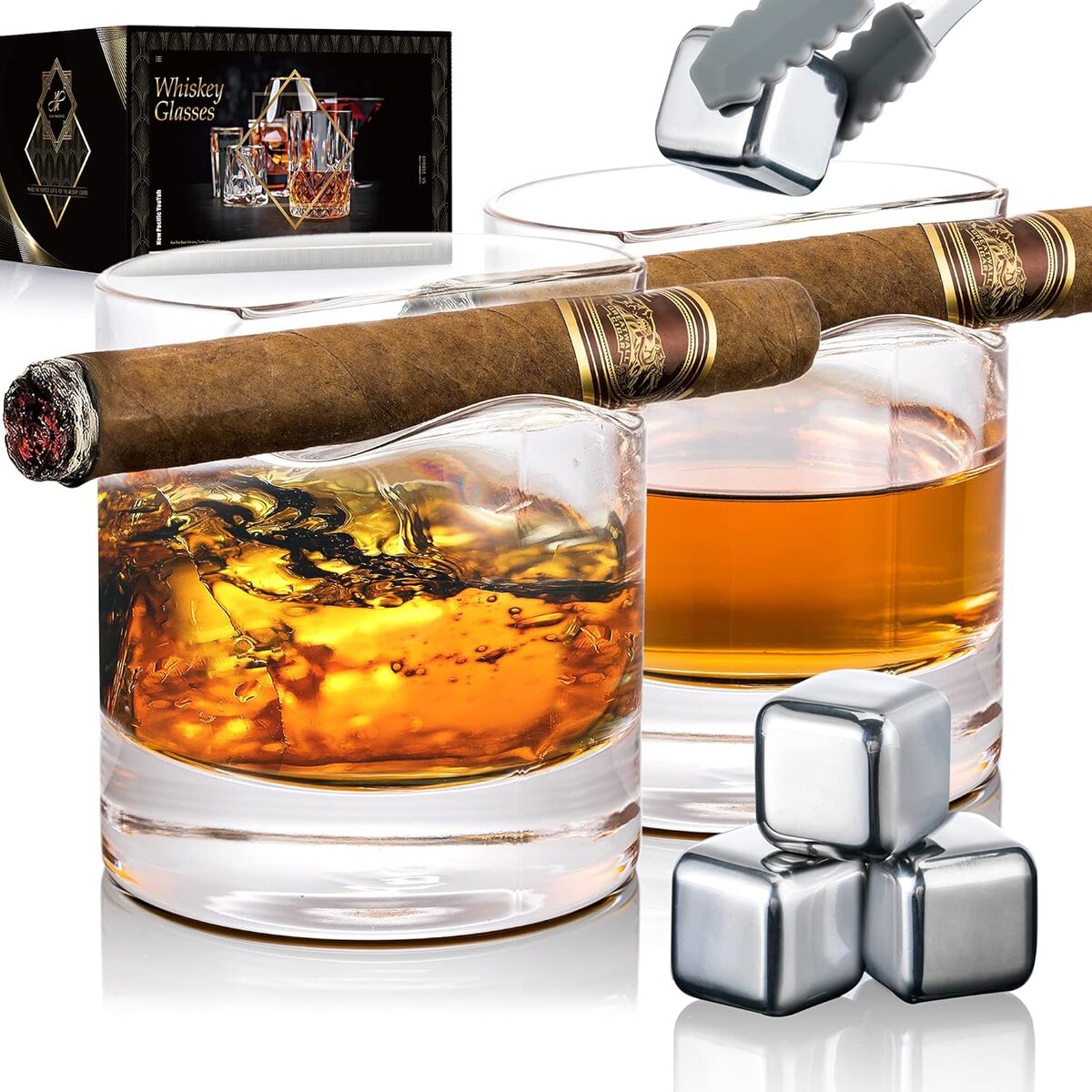 Avis : verres à whisky YouYah avec porte-cigare et accessoires
