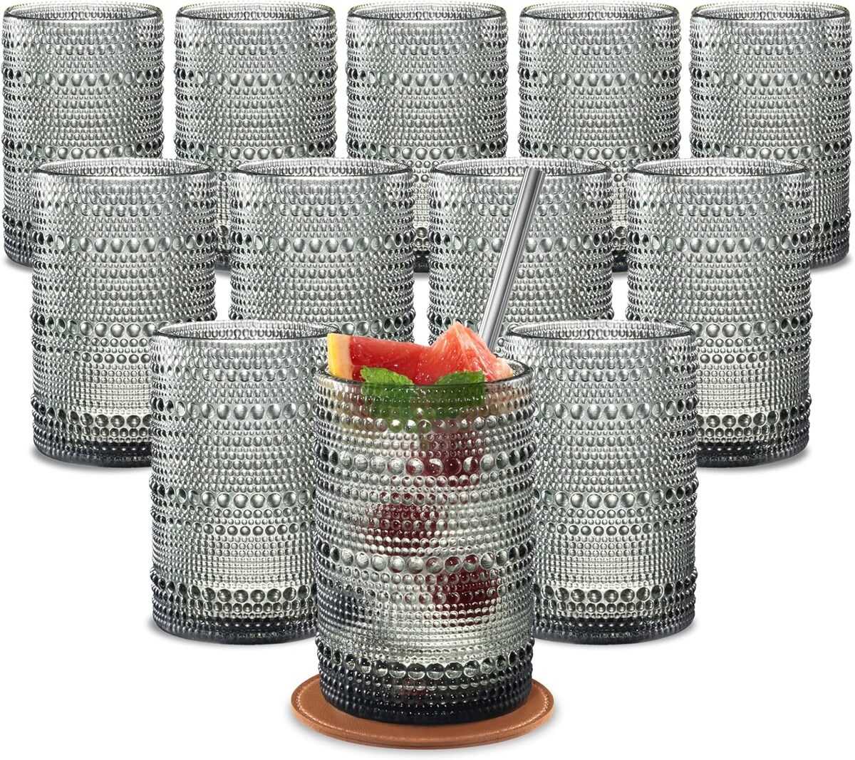 Test : verres vintage Hobnail en relief, lot de 12