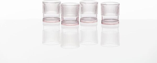 Fortessa NoHo Collection Lot de 4 verres à cocktail double à l'ancienne, 280 ml, rose