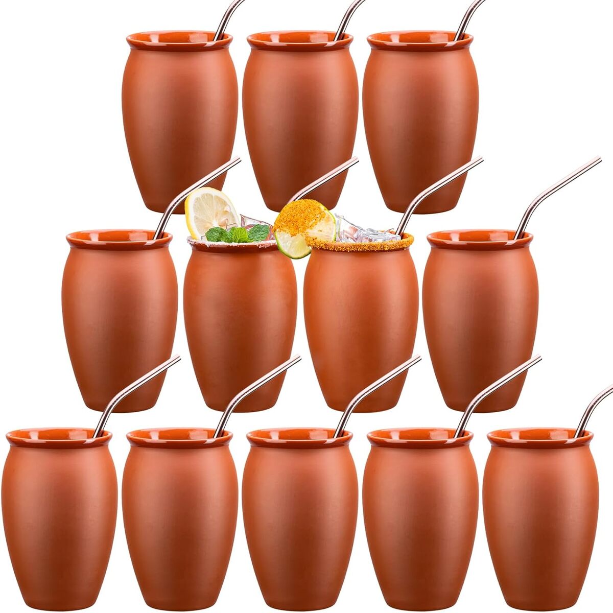 Avis sur le lot de 12 verres à cocktail SUN GKOTTA en argile mexicaine