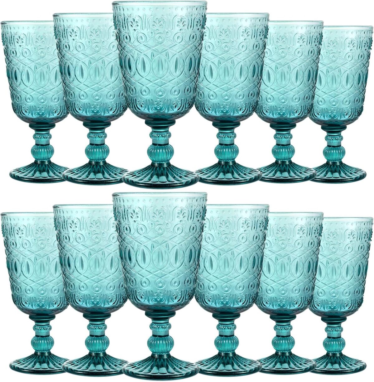 Avis sur les verres à vin vintage bleu en verre coloré - Lot de 12