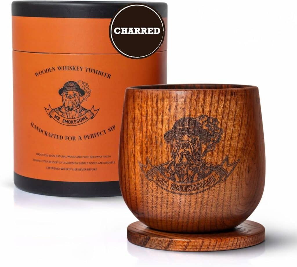 Avis sur l'ensemble de verres à whisky en bois carbonisé