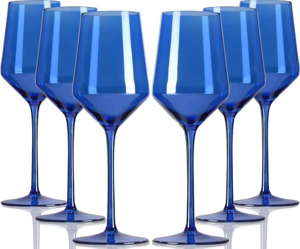 Avis sur les verres à vin bleu comfit multicolores en cristal