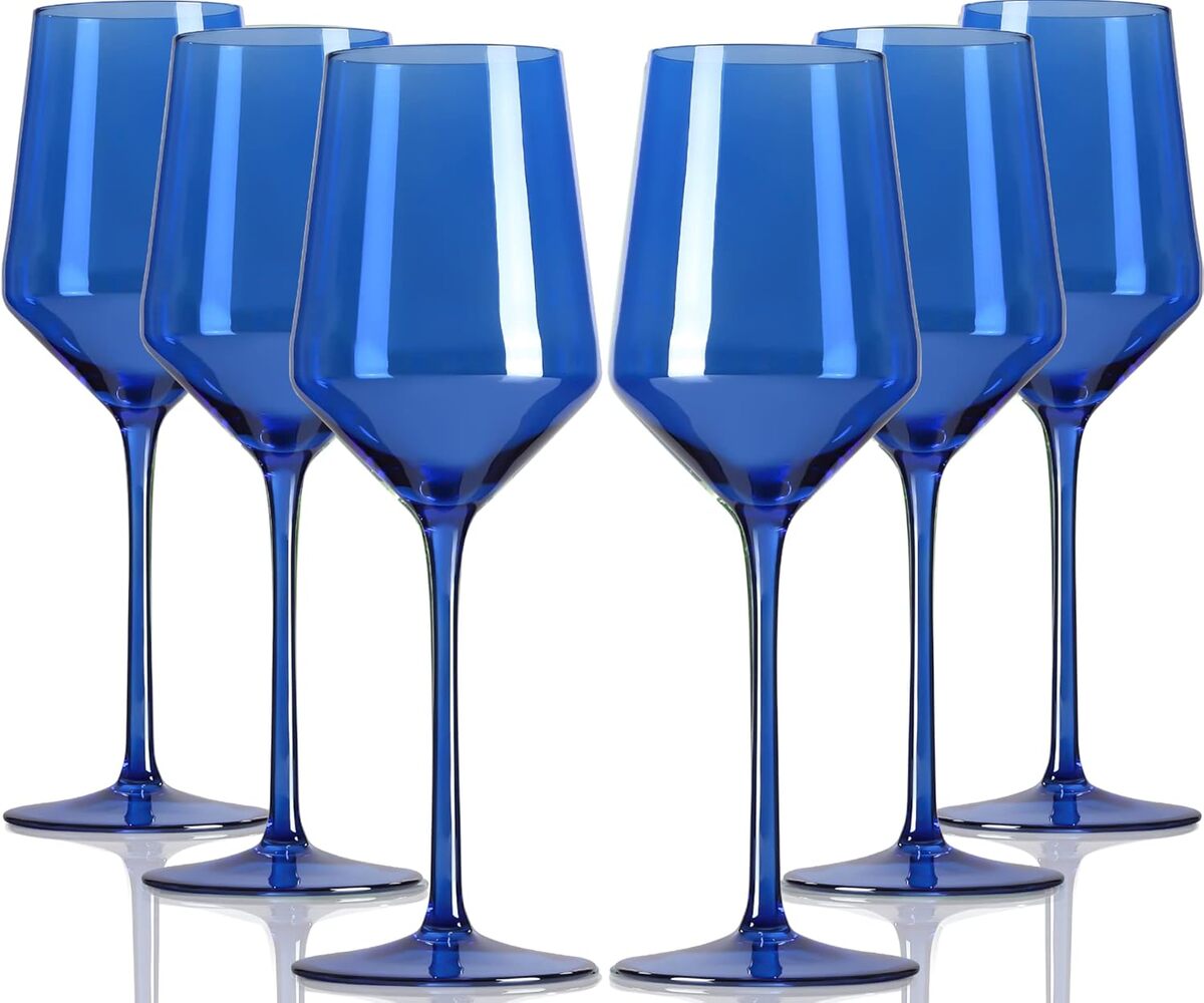 Avis sur les verres à vin bleu comfit multicolores en cristal