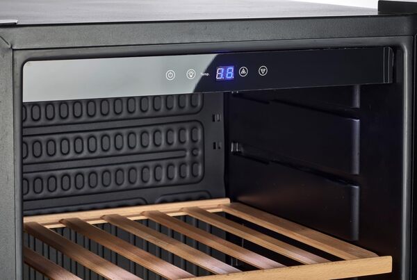 METRO Professional Cave à vin GWC3040, acier inoxydable/verre, 54 x 54 x 83 cm, charnière de porte réversible, noir/argenté