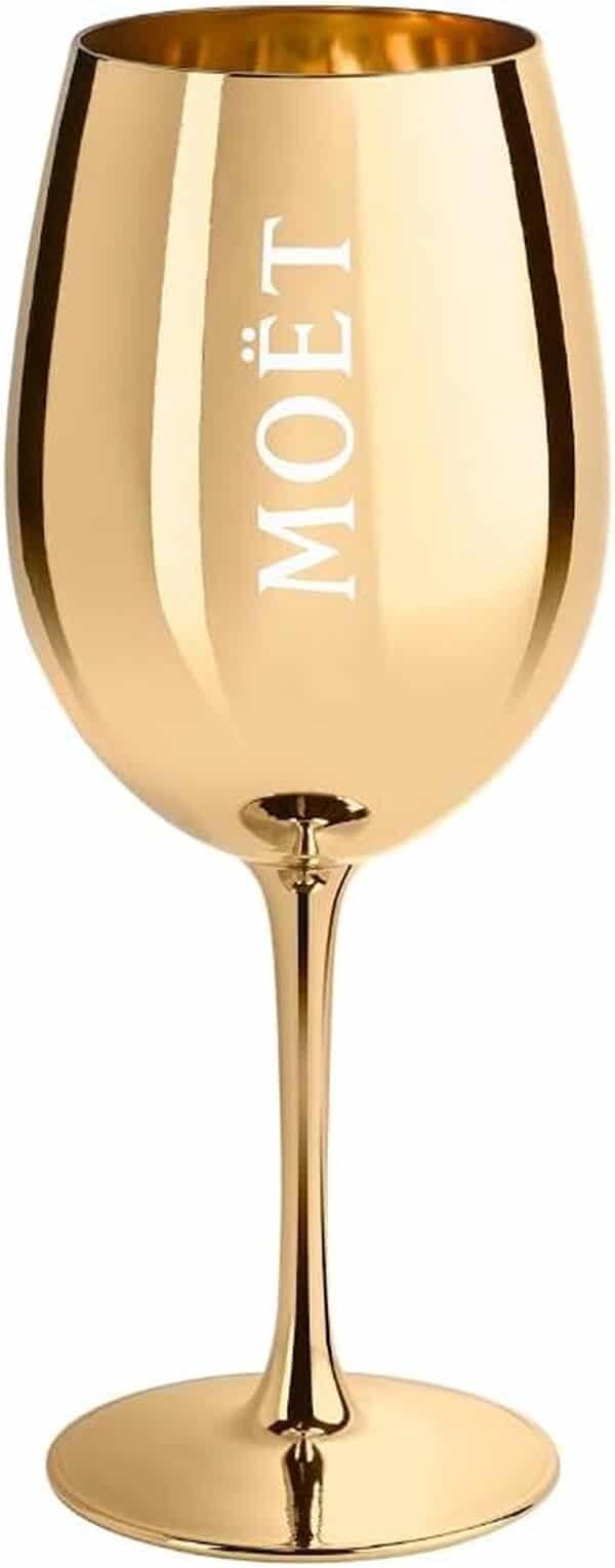 Moët & Chandon Lot de 6 flûtes à champagne en verre véritable Doré
