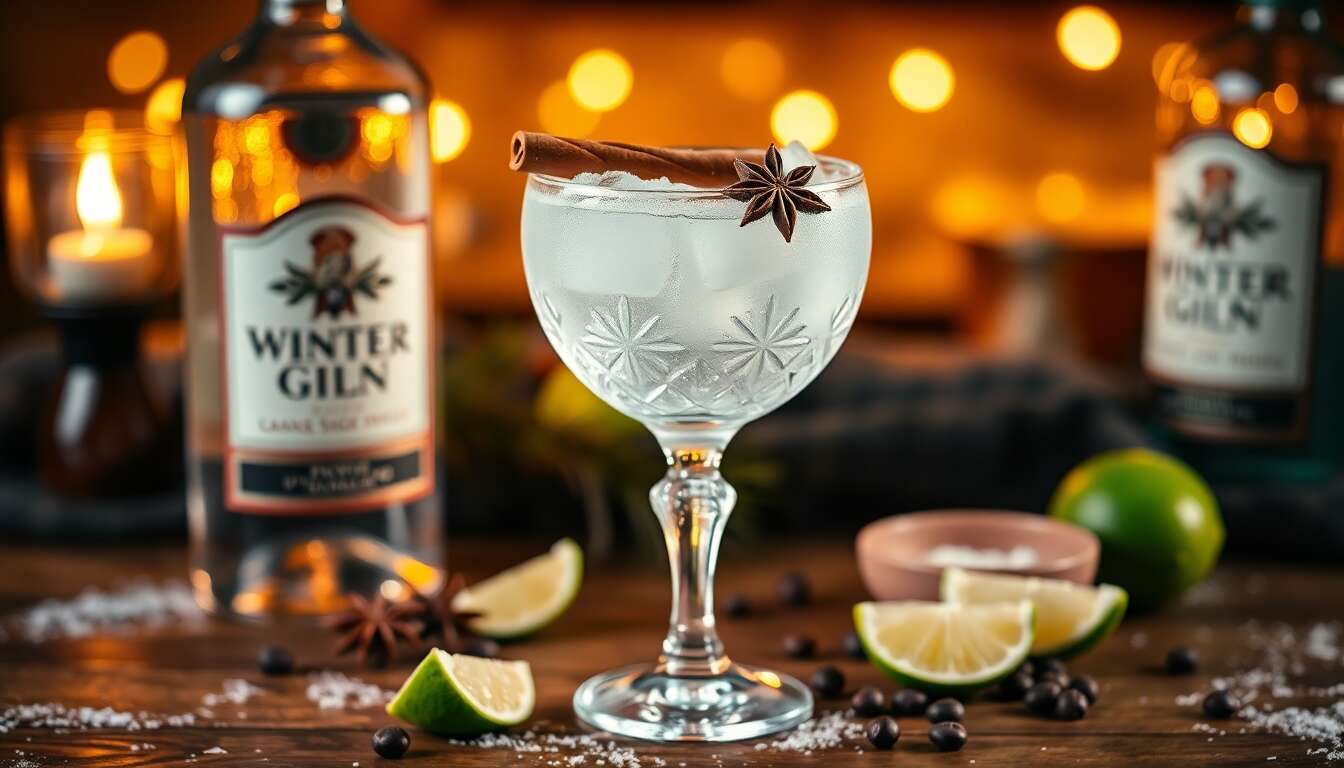 Recette du Winter Gimlet : cocktail hivernal élégant