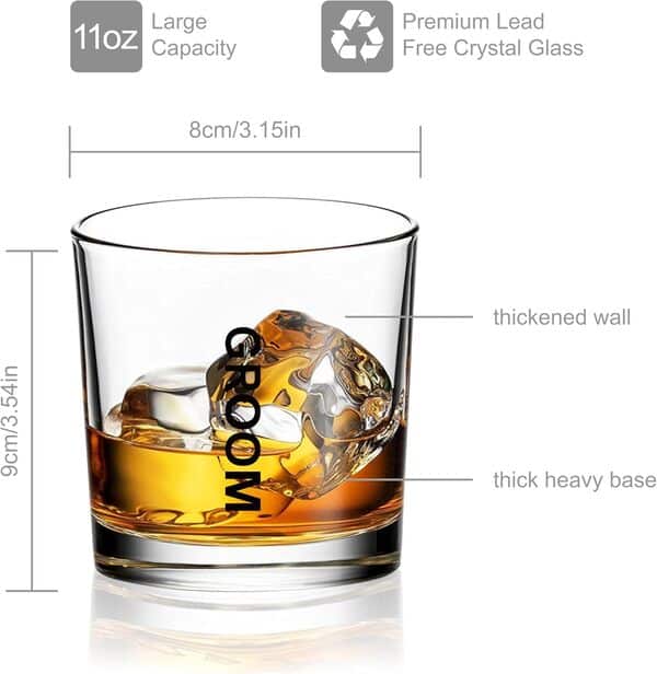 BachpartyGifts Cadeaux pour garçons d'honneur, verres à whisky à l'ancienne, fournitures de décoration pour enterrement de vie de jeune fille.