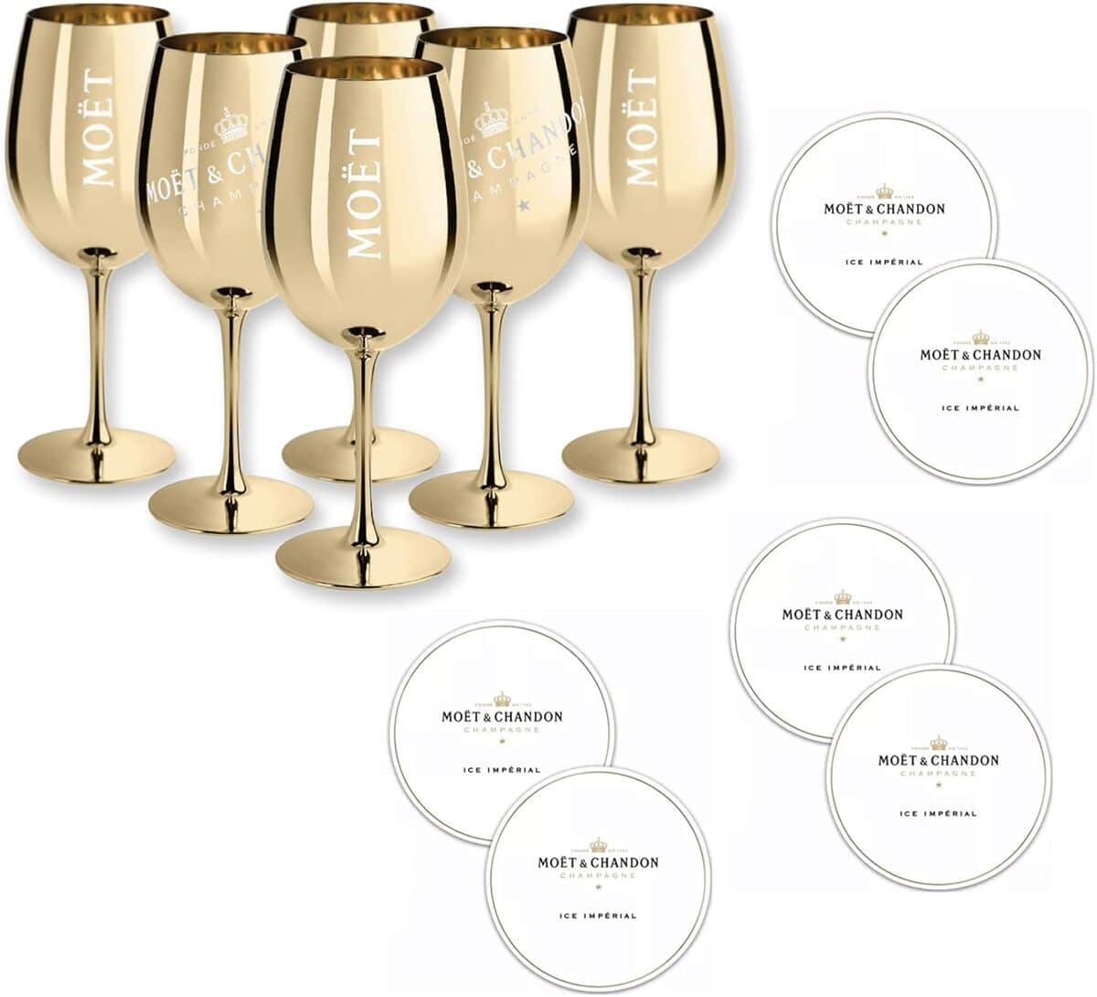 Avis flûtes à champagne dorées Moët & Chandon