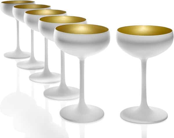 Stölzle Lausitz Bol à champagne en verre Elements, 6 pièces, blanc