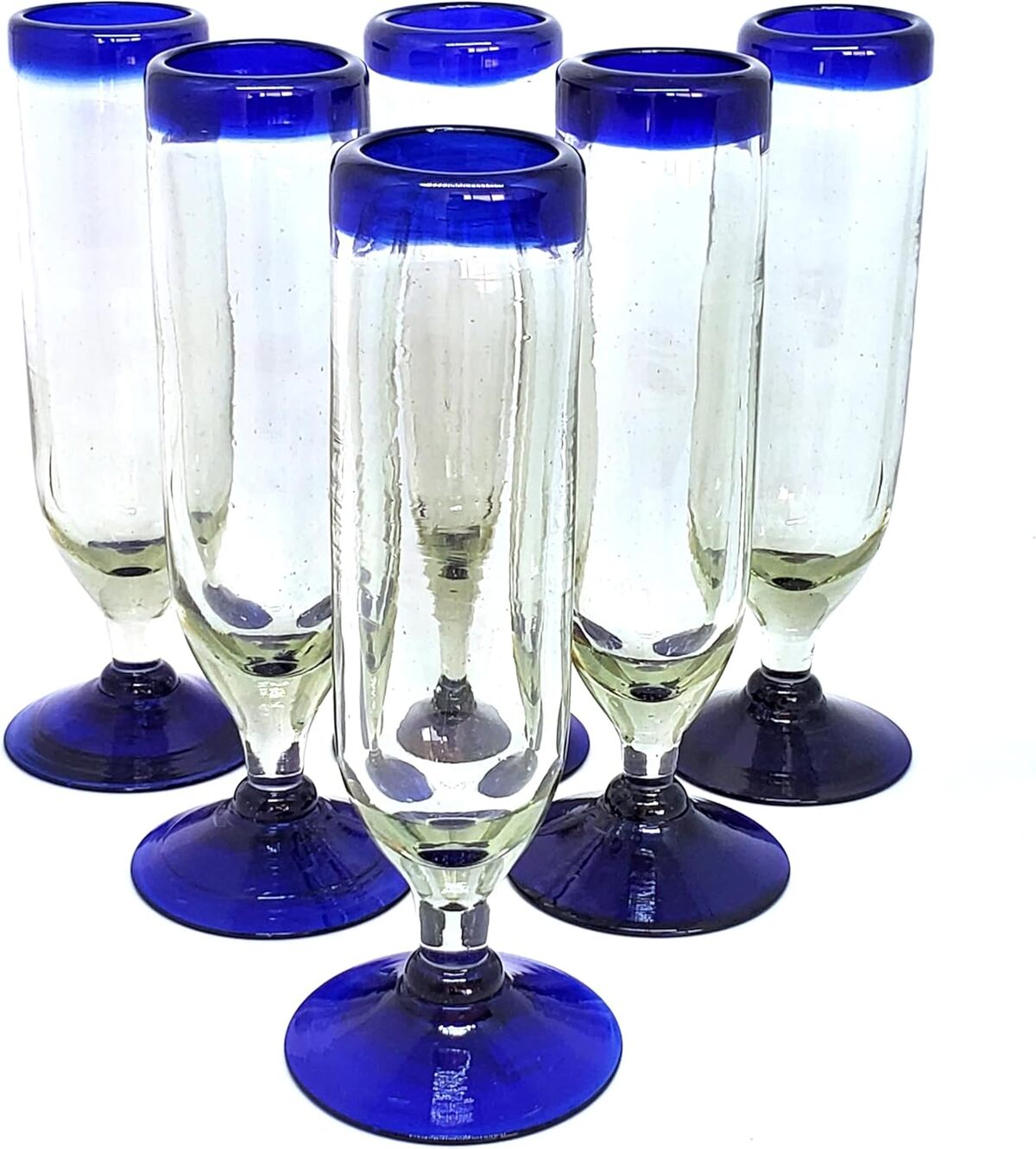 Avis sur les flûtes à champagne MexHandcraft Cobalt Blue Rim