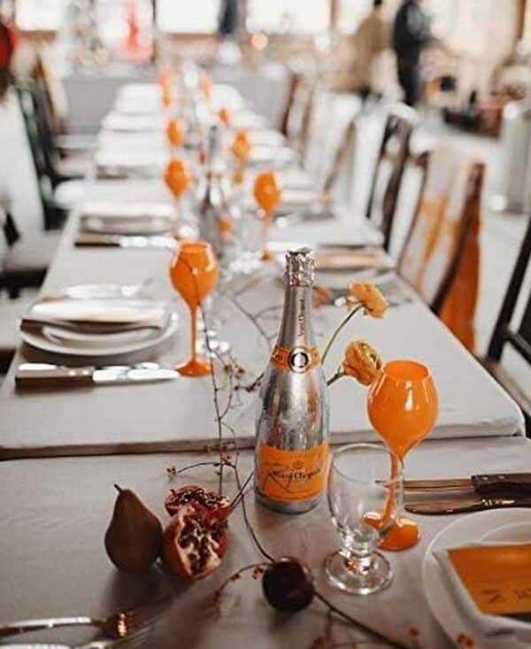 Veuve Clicquot Set de 6 verres à champagne - Coupe à champagne riche - Jaune acrylique - Taille S - 260 ml