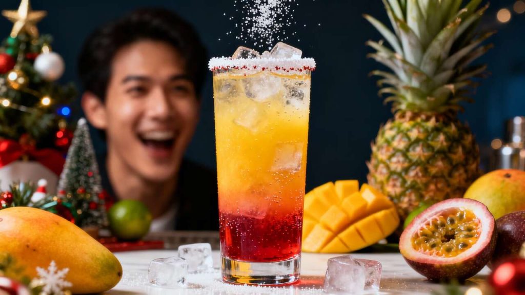 Cocktails Pétillants aux Fruits Exotiques pour le Nouvel An