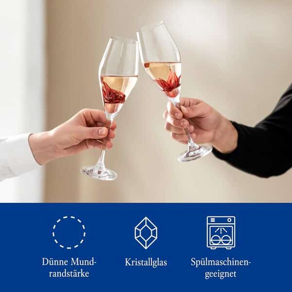 Villeroy & Boch La Divina Champagne Flute, Set 4pcs (Lot de 2)