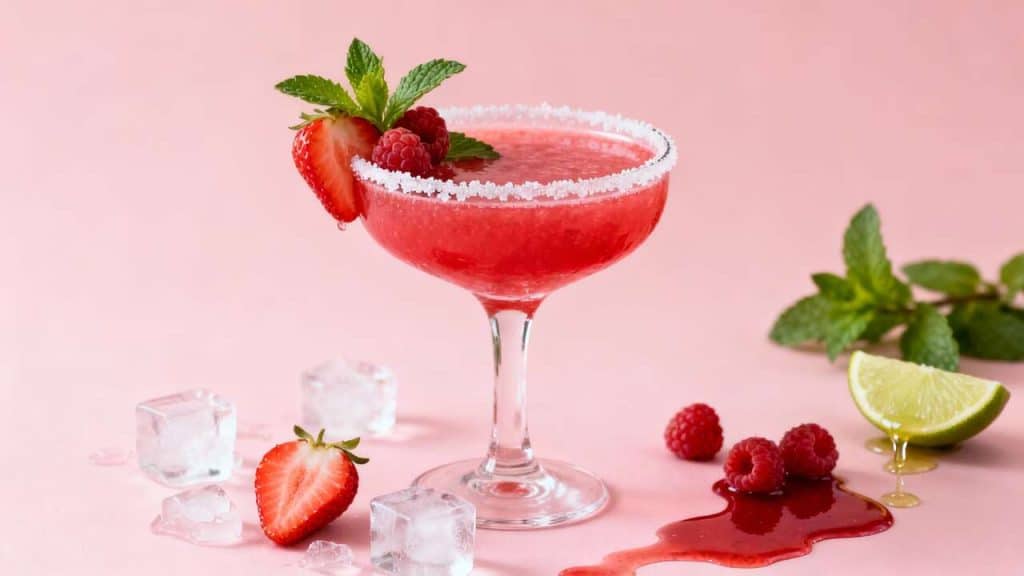 Cocktail Margarita Fraise Framboise Menthe : recette Délicieuse