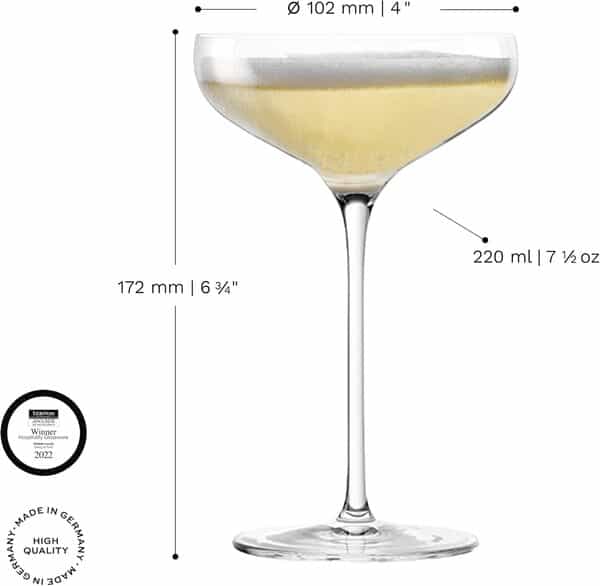 Stölzle Lausitz Coupes à Champagne TWIST Lot de 6 220ml – Verres Cristal Élégants pour Champagne Vin Mousseux & Cocktails – Résistant au Lave-Vaisselle et aux Chocs, Fabriqué en Allemagne