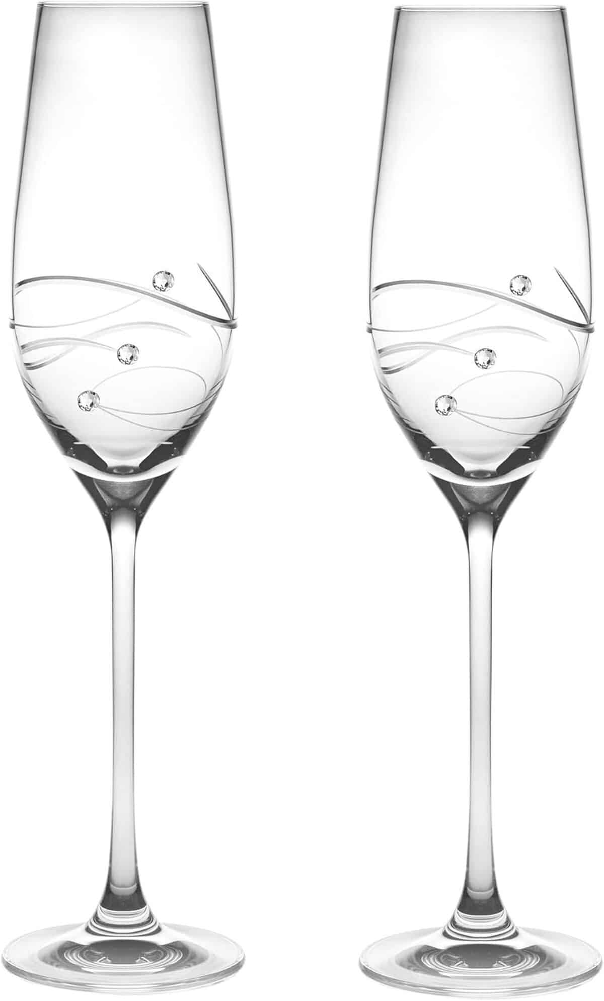 Avis sur les flûtes à champagne Barski Sparkle avec diamants Swarovski