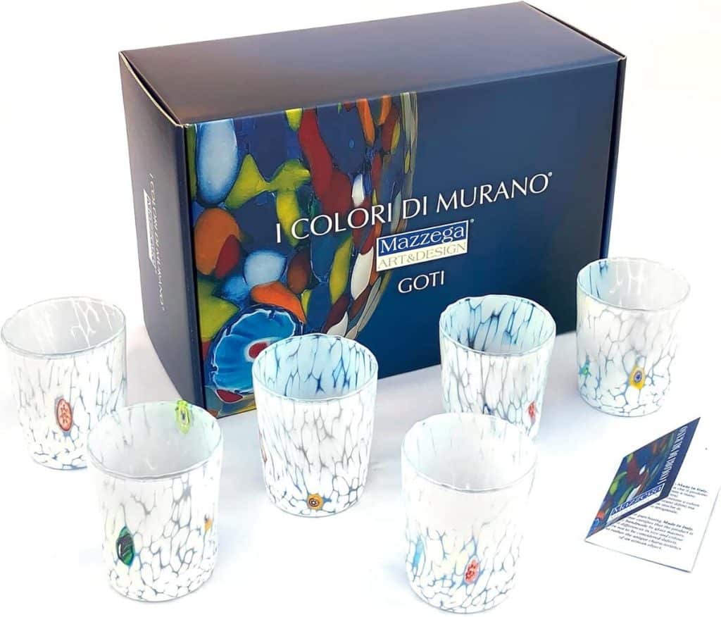 Avis sur les verres tumbler Mazzega Art & Design : élégance murano blanche