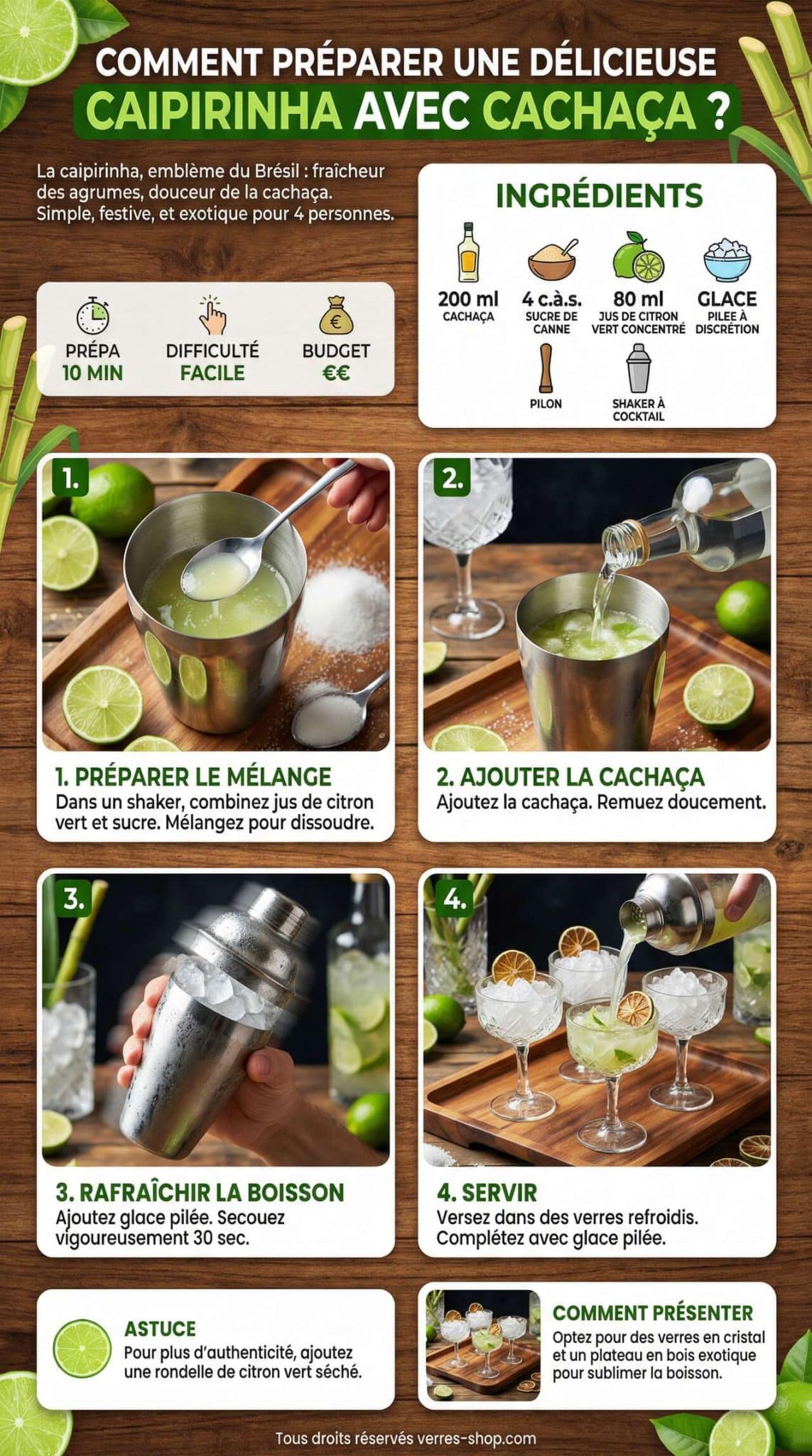 Fiche recette Comment préparer une délicieuse caipirinha avec cachaça ? Fiche recette Comment préparer une délicieuse caipirinha avec cachaça ?
