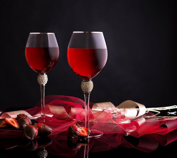 Trinkware Lot de 2 verres à pied à Martini – Strass 