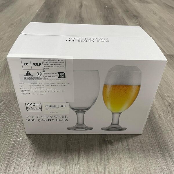 Lot de 6 verres à bière tout usage, verres à bière transparents pour bar, cocktail, restaurants, bars, fêtes