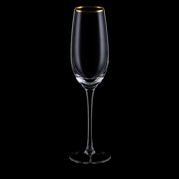 G Lot de 6 flûtes à champagne soufflées à la main en cristal transparent 237 ml