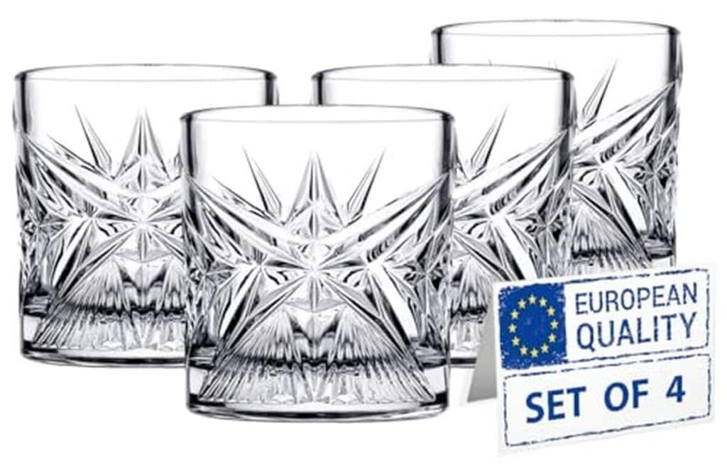 Avis : verres à whisky en cristal, lot de 4, 355 ml