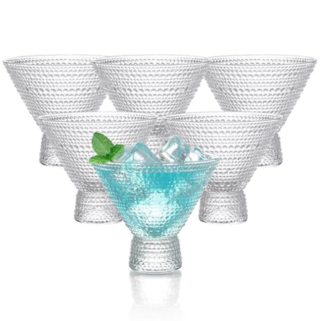 Avis sur le lot de 6 verres à martini vintage sans pied