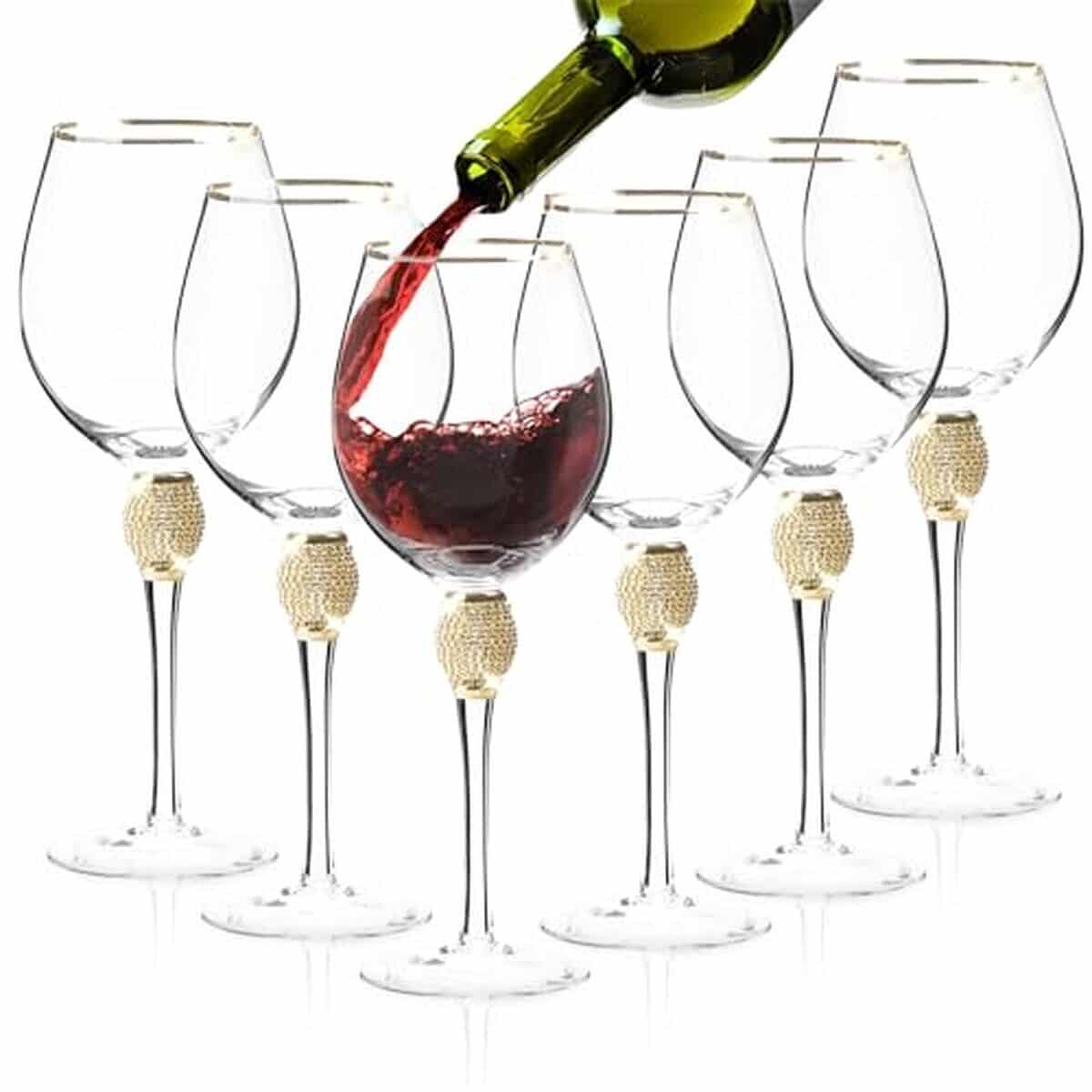 Avis sur les verres à vin Berkware en cristal avec strass