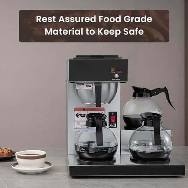 Découvrez notre test complet de la cafetière commerciale sybo : 12 tasses en acier inoxydable, performance et design au rendez-vous