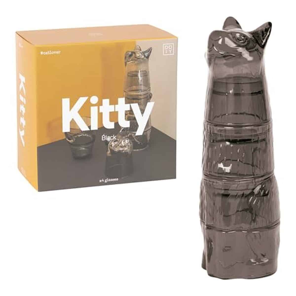 Avis sur l'ensemble de verres DOIY : design chat en cristal noir