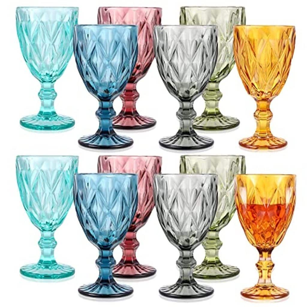 Avis : verres à pied vintage cristal motif diamant