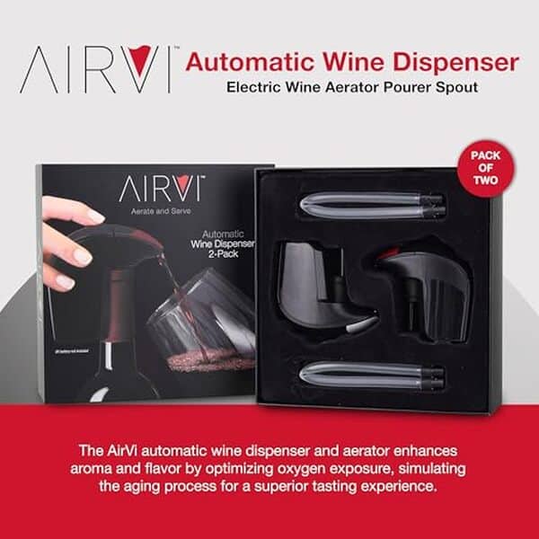 Découvrez le test complet du distributeur automatique de vin AirVi avec bec verseur électrique. Améliorez vos arômes et dégustez vos vins comme jamais auparavant. 