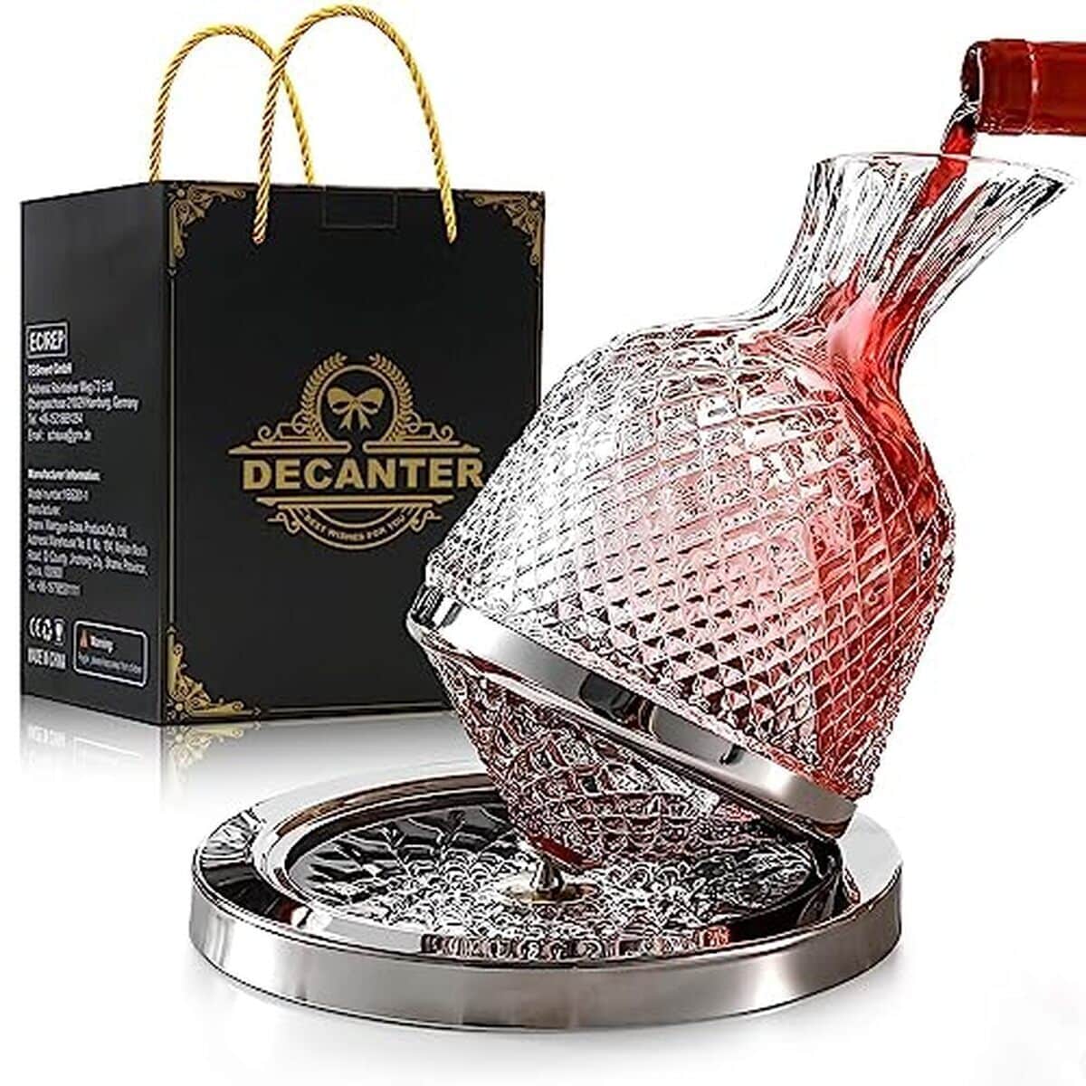 Avis carafe à décanter PLKMGF : élégance du cristal rotatif pour whisky