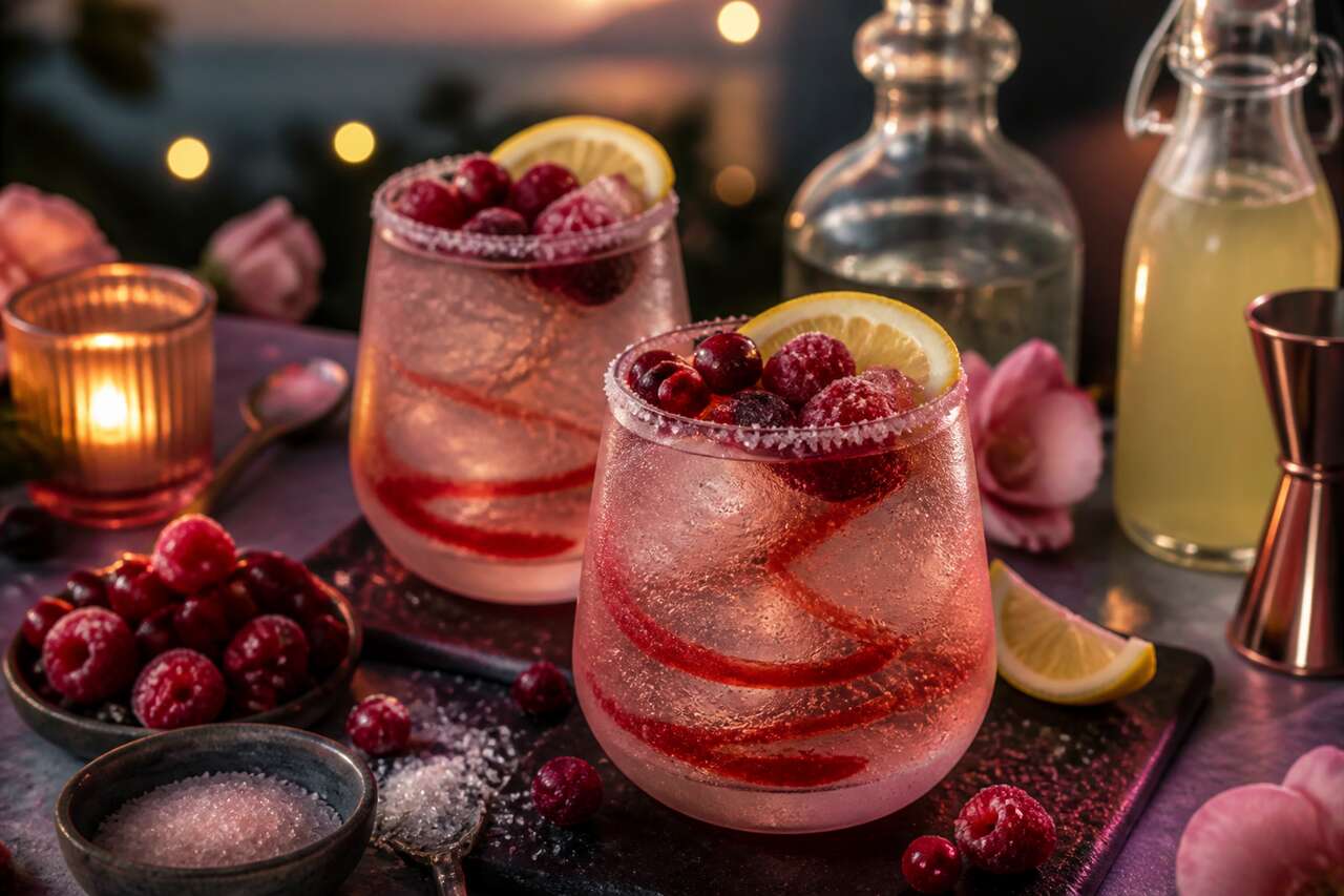 Cocktails aux fruits rouges pour une soirée en amoureux