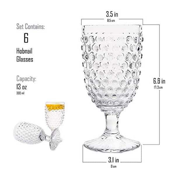Dรฉcouvrez notre lot de 6 verres vintage G Hobnail 368.5 au design hobnail authentique. Verre de collection rรฉtro de qualitรฉ : idรฉal pour les amateurs de dรฉcoration vintage.