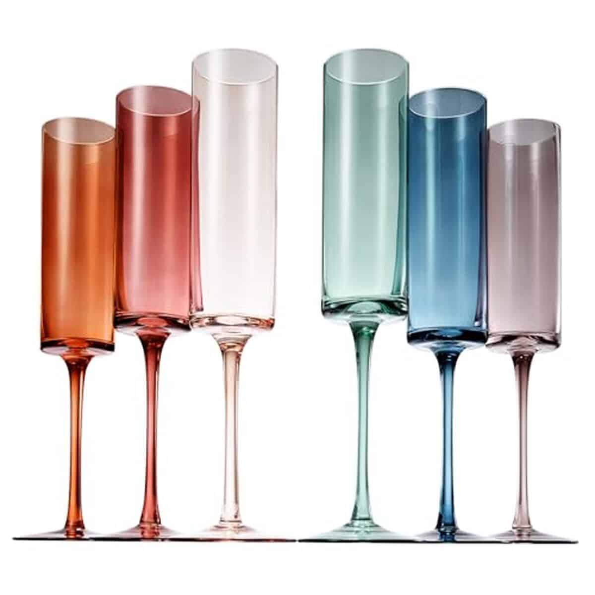 Avis sur les flûtes à champagne Khen : élégance art déco en couleurs pastel