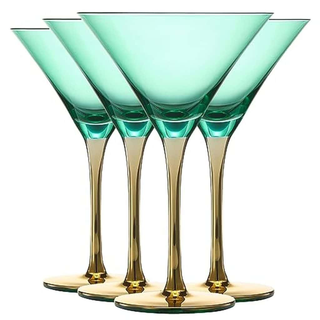 Avis sur les verres à martini colorés Art Déco Khen