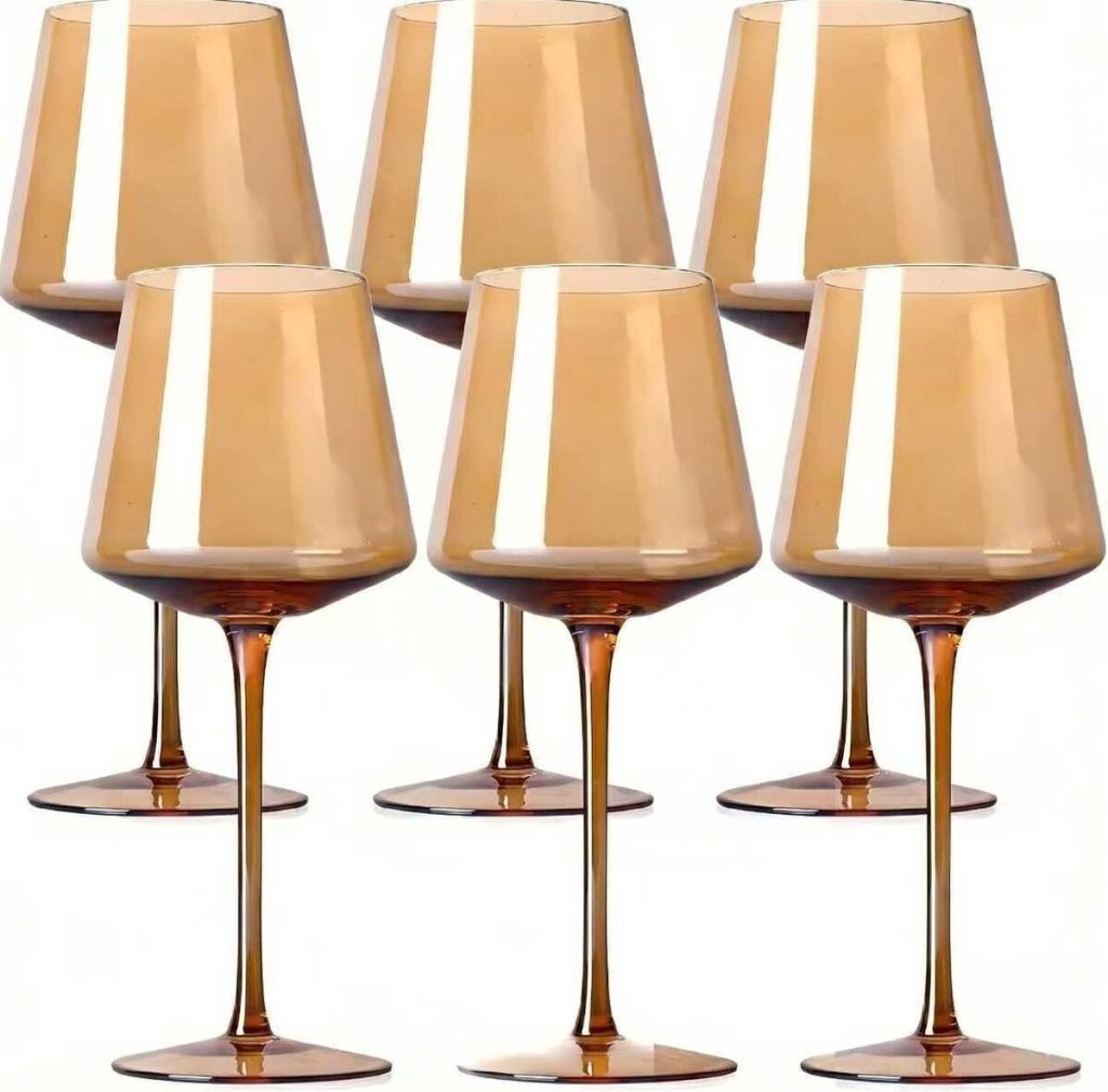 Avis : verres à vin ambrés en cristal soufflé à la main