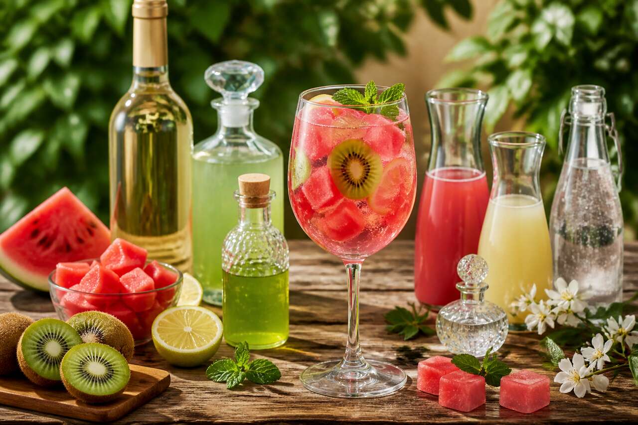 Recette de sangria au kiwi et à la pastèque : un cocktail plein de fraîcheur