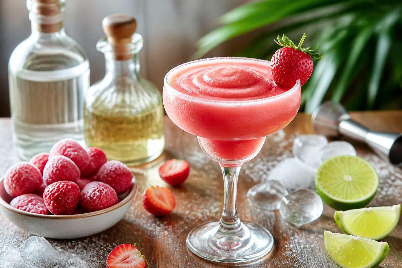 Recette du frozen strawberry daiquiri : le cocktail glacé aux fraises