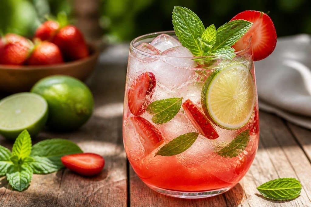 Recette du mojito au gin et à la fraise : le cocktail frais et fruité
