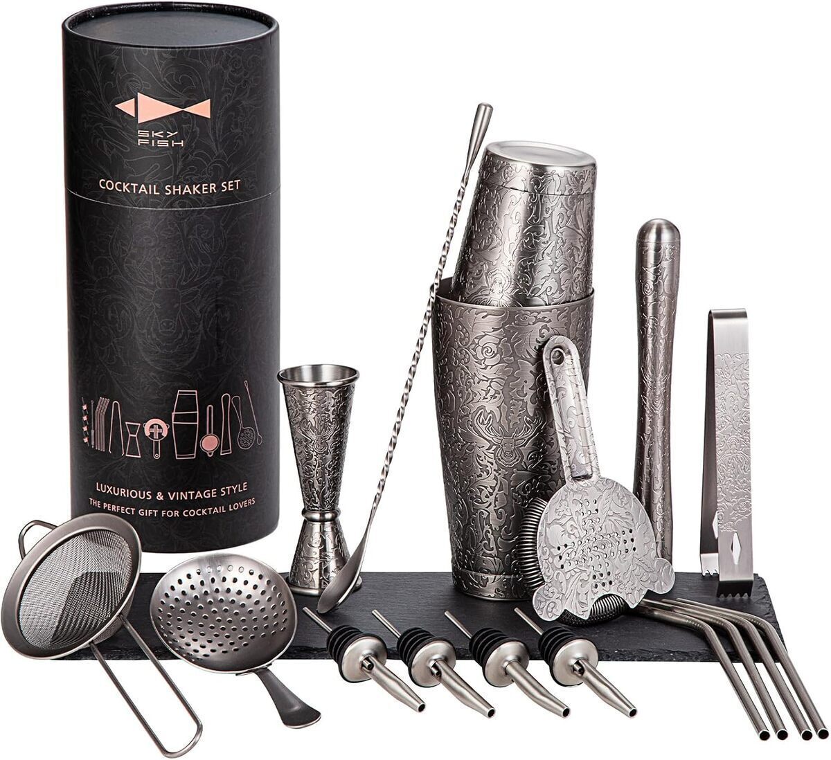 Test du shaker à cocktail Boston SKY FISH : ensemble pro 18 pièces