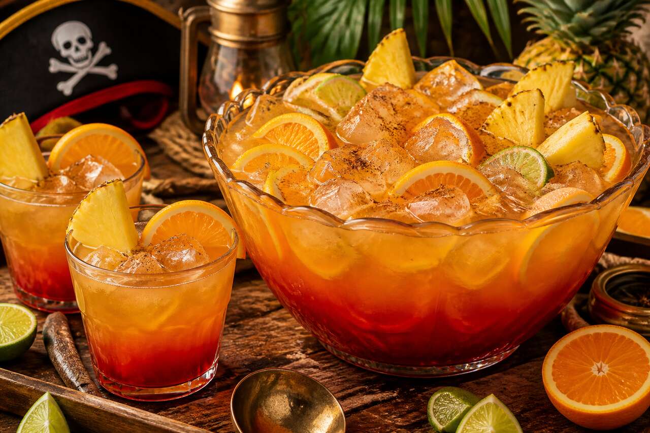 Recette de punch au rhum Pirate Party