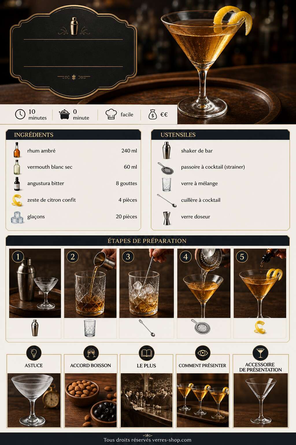Fiche recette Recette du cocktail Martin's Rum Fiche recette Recette du cocktail Martin's Rum